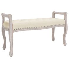 Banc beige 110x45x60 cm lin