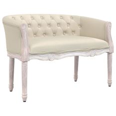 Banc beige 98x56x69 cm lin