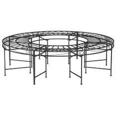 Banc circulaire tour d'arbre Ø160 cm Noir Acier