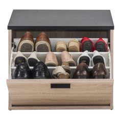 Banc coffre à chaussures LUKO 54 cm – Meuble d’entrée avec abattant 9 paires et assise