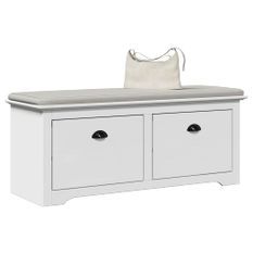 Banc de couloir BODO blanc 114x40x45 cm