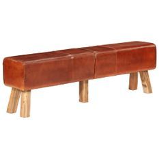 Banc de gymnastique marron 160 cm cuir véritable