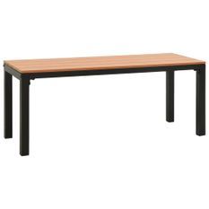 Banc de jardin 110 cm Acier et WPC Marron et noir