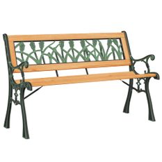 Banc de jardin 116 cm bois de sapin massif et acier