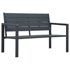Banc de jardin 120 cm PEHD Gris Aspect de bois