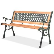 Banc de jardin 122 cm Bois 2