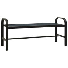 Banc de jardin 124,5 cm Acier et WPC Noir