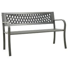 Banc de jardin 125 cm Acier Gris 2