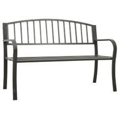 Banc de jardin 125 cm Acier Gris 3