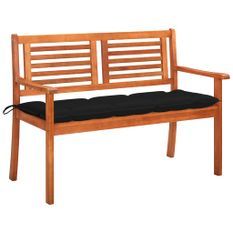 Banc de jardin 2 places avec coussin 120 cm Bois d'eucalyptus 23