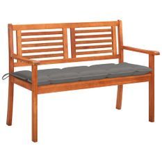 Banc de jardin 2 places avec coussin 120 cm Bois d'eucalyptus 10