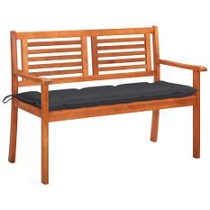 Banc de jardin 2 places avec coussin 120 cm Bois d'eucalyptus 9