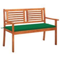 Banc de jardin 2 places avec coussin 120 cm Bois d'eucalyptus 26