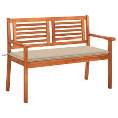 Banc de jardin 2 places avec coussin 120 cm Bois d'eucalyptus 24