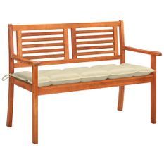 Banc de jardin 2 places avec coussin 120 cm Bois d'eucalyptus 11