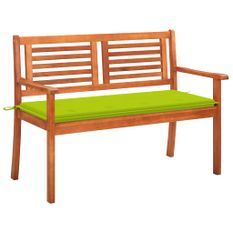 Banc de jardin 2 places avec coussin 120 cm Bois d'eucalyptus 17