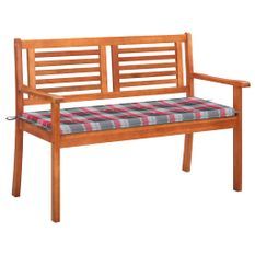 Banc de jardin 2 places avec coussin 120 cm Bois d'eucalyptus 19