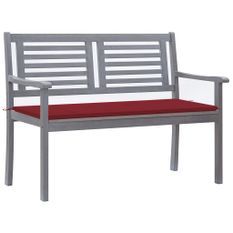 Banc de jardin 2 places avec coussin 120 cm Gris Eucalyptus 2