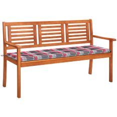 Banc de jardin 3 places avec coussin 150 cm Bois d'eucalyptus 6