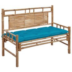 Banc de jardin avec coussin 120 cm Bambou 23