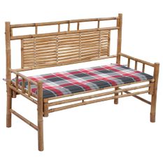 Banc de jardin avec coussin 120 cm Bambou 18