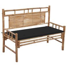Banc de jardin avec coussin 120 cm Bambou 15