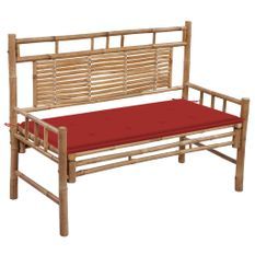 Banc de jardin avec coussin 120 cm Bambou 12