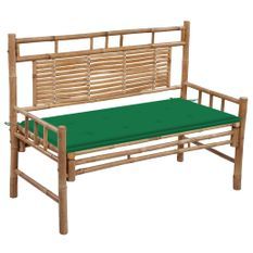 Banc de jardin avec coussin 120 cm Bambou 14