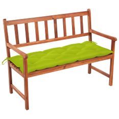 Banc de jardin avec coussin 120 cm Bois d'acacia massif 64