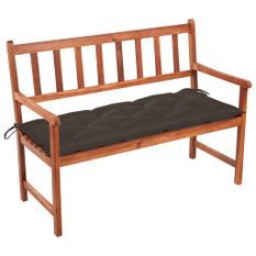 Banc de jardin avec coussin 120 cm Bois d'acacia massif 49