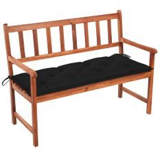 Banc de jardin avec coussin 120 cm Bois d'acacia massif 48