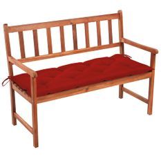 Banc de jardin avec coussin 120 cm Bois d'acacia massif 43