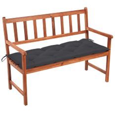 Banc de jardin avec coussin 120 cm Bois d'acacia massif 41