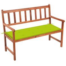 Banc de jardin avec coussin 120 cm Bois d'acacia massif 36