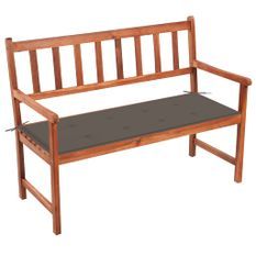 Banc de jardin avec coussin 120 cm Bois d'acacia massif 34