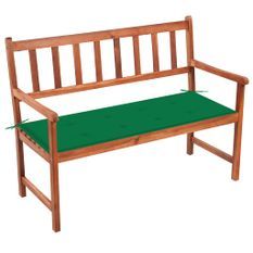 Banc de jardin avec coussin 120 cm Bois d'acacia massif 29