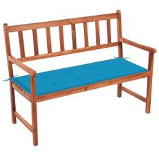 Banc de jardin avec coussin 120 cm Bois d'acacia massif 30