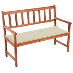 Banc de jardin avec coussin 120 cm Bois d'acacia massif 31