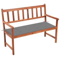 Banc de jardin avec coussin 120 cm Bois d'acacia massif 27