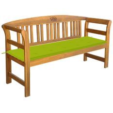 Banc de jardin avec coussin 157 cm Bois d'acacia massif 22