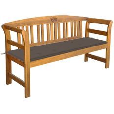 Banc de jardin avec coussin 157 cm Bois d'acacia massif 19