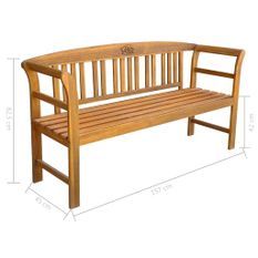 Banc de jardin avec coussin 157 cm Bois d'acacia massif 25