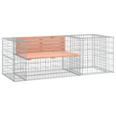 Banc de jardin avec panier en gabion bois massif de douglas