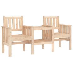 Banc de jardin avec table 2 places bois de pin massif