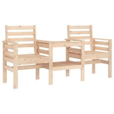 Banc de jardin avec table 2 places bois de pin massif