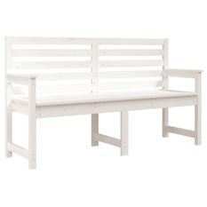 Banc de jardin blanc 159,5x48x91,5 cm bois massif de pin