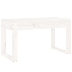 Banc de jardin blanc 80x38x45 cm bois massif de pin