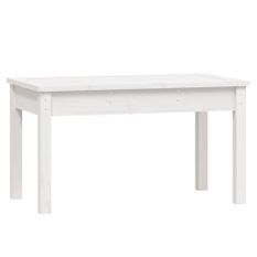 Banc de jardin blanc 80x44x45 cm bois massif de pin