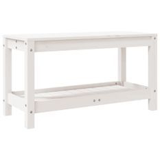 Banc de jardin blanc 82,5x35x45 cm bois massif de pin