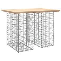 Banc de jardin design de gabion 100x70x72 cm bois massif de pin